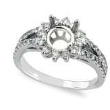  Diamond  Halo with Split Shank Engagement ring Setting